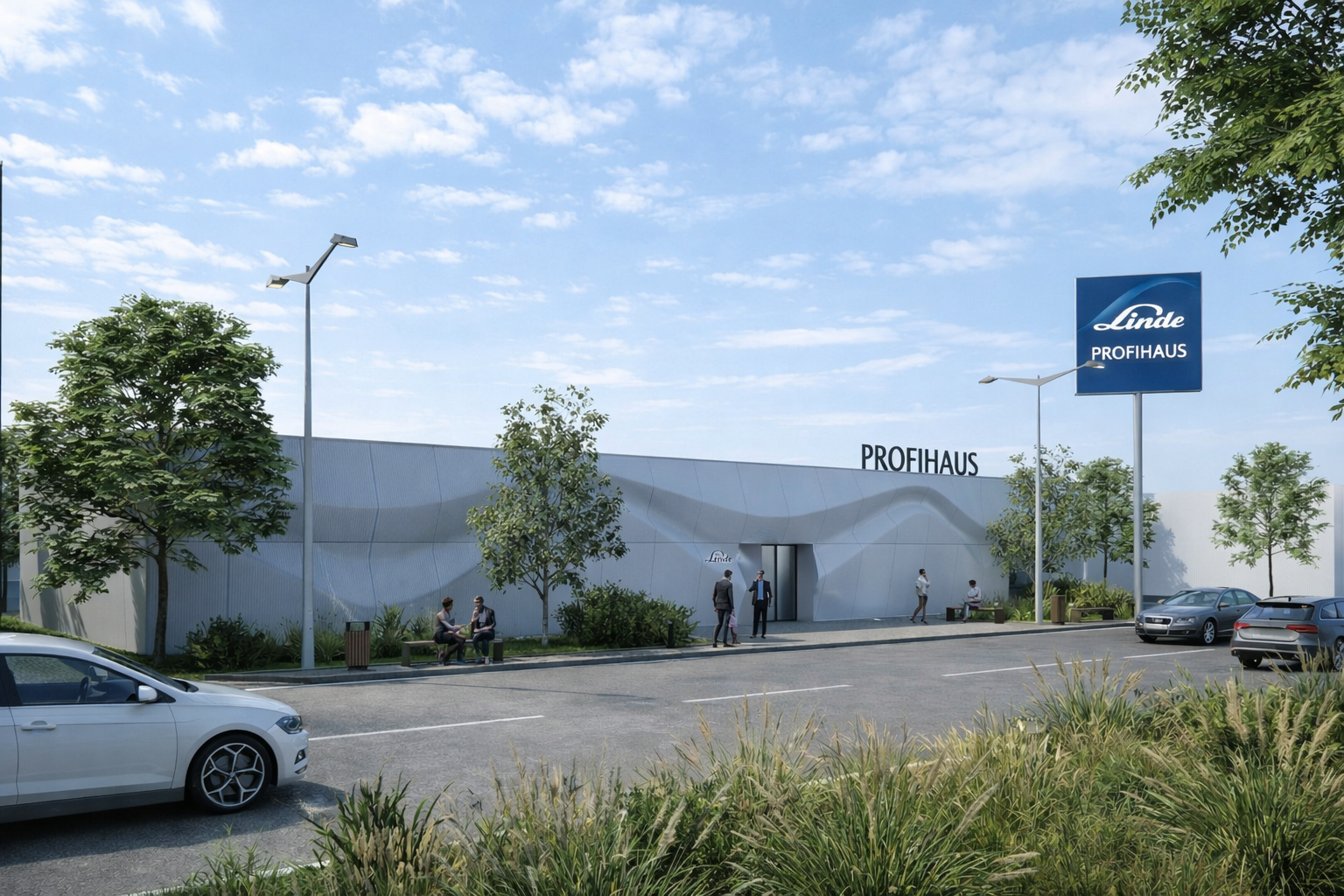Linde Gas Profihaus — noční osvětlení